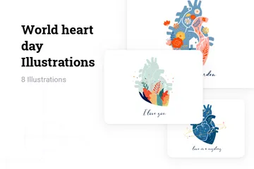 World Heart Day Illustration Pack