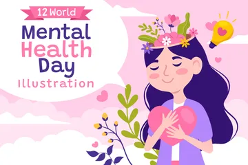 World Mental Health Day Illustration Pack