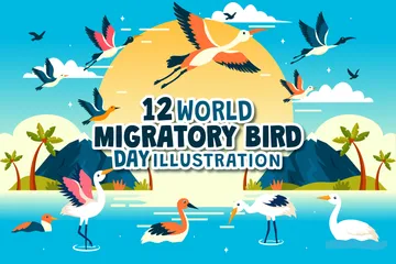 World Migratory Bird Day Illustration Pack