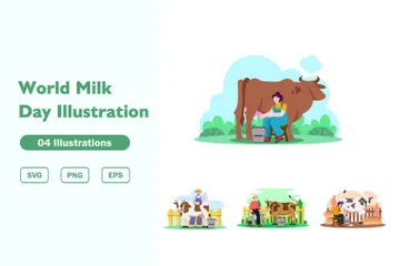 World Milk Day Illustration Pack