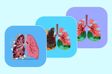 World No Tobacco Day Healthy Lungs Vs Damaged Lungs Illustration Pack