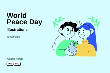 World Peace Day Illustration Pack