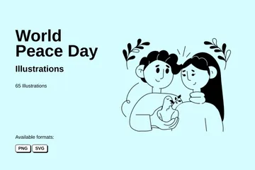 World Peace Day Illustration Pack