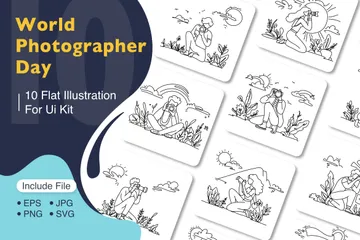 World Photographer Day Illustration Pack