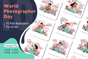 World Photographer Day Illustration Pack