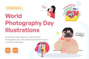 World Photography Day Illustration Pack