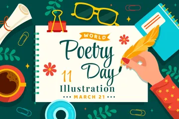 World Poetry Day Illustration Pack