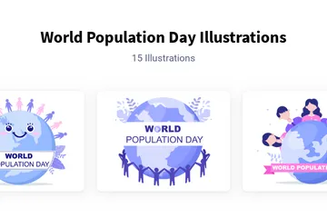 World Population Day Illustration Pack