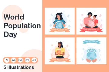 World Population Day Illustration Pack