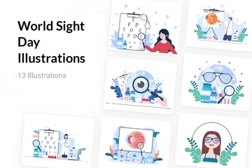 World Sight Day Illustration Pack