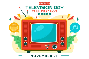 World Television Day Illustration Pack