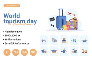 World Tourism Day Illustration Pack