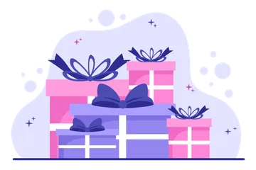 Wrapped Gift Box Illustration Pack