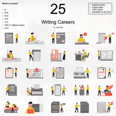 Writing Careers Illustration Pack