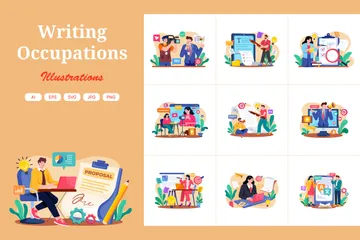 Writing Careers Illustration Pack