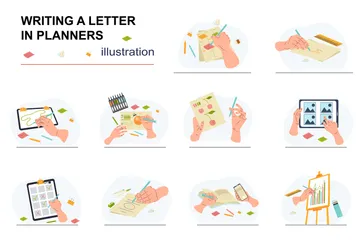 Writing Letter Illustration Pack