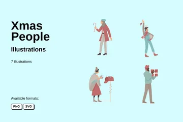 Xmas People Illustration Pack