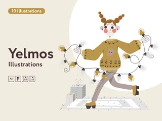 Natal de Yelmos Pacote de Ilustrações