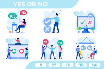 Yes Or No Illustration Pack