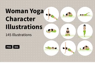 Woman Yoga Character