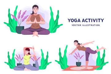 Yoga-Aktivität Illustrationspack