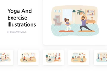 Yoga And Exercise Illustration Pack