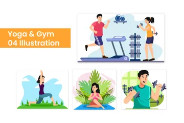Yoga And Gym Illustration Pack