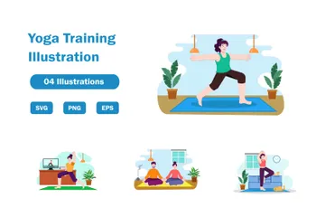 Yoga-Ausbildung Illustrationspack