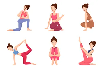 Yoga-Charakter Illustrationspack