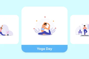 Yoga Day Illustration Pack