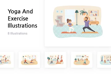 Yoga et exercice Pack d'Illustrations