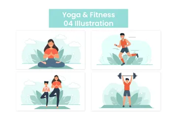 Yoga et remise en forme Pack d'Illustrations