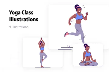 Yoga Klasse Illustrationspack