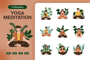 Yoga Meditation Illustration Pack