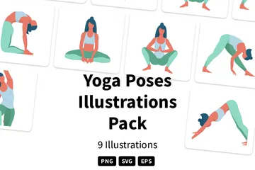 Yoga-Posen Illustrationspack