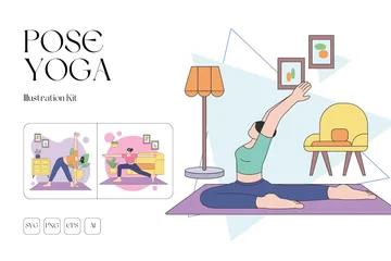 Yoga-Posen Illustrationspack