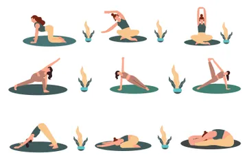 Yoga-Posen Illustrationspack