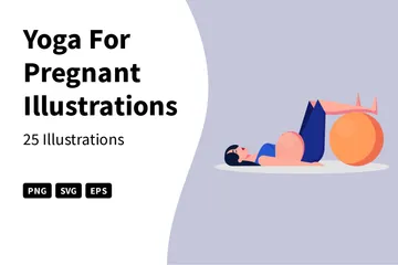 Yoga pour les femmes enceintes Pack d'Illustrations