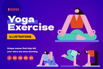Yoga-Übung Illustrationspack