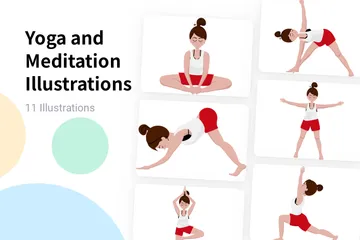 Yoga und Meditation Illustrationspack