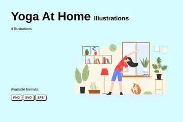 Yoga zu Hause Illustrationspack