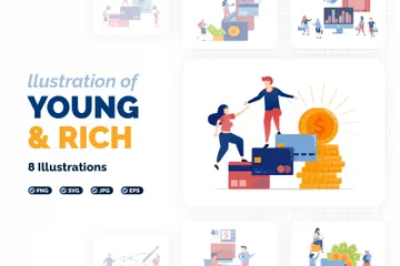 Young And Rich Illustration Pack