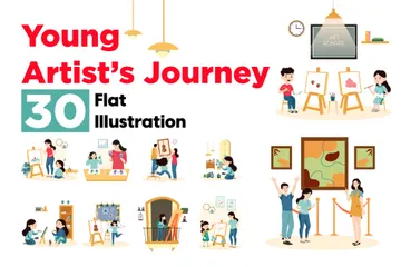 Young Artis's Journey Illustration Pack