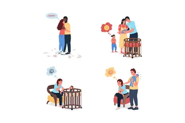 Young Family Problems Illustration Pack