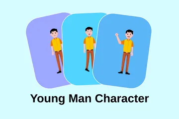 Young Man Character Illustration Pack