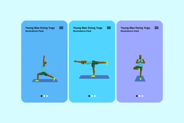 Young Man Doing Yoga Illustration Pack