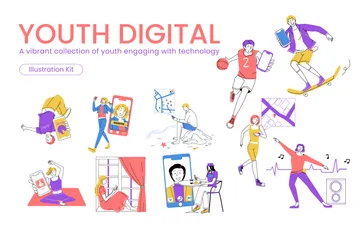 Youth Digital Lifestyle Illustration Pack