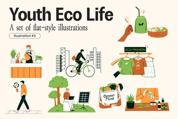 Youth Eco Life Illustration Pack