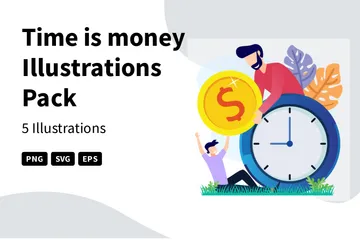 Zeit ist Geld Illustrationspack