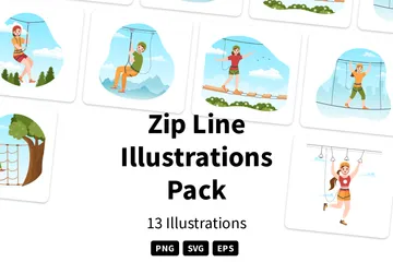 Zip Line Illustration Pack